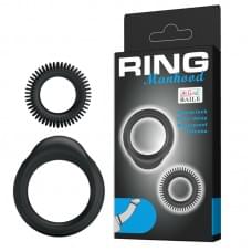 Эрекционные кольца LyBaile Ring Manhood 2x Rings Черные