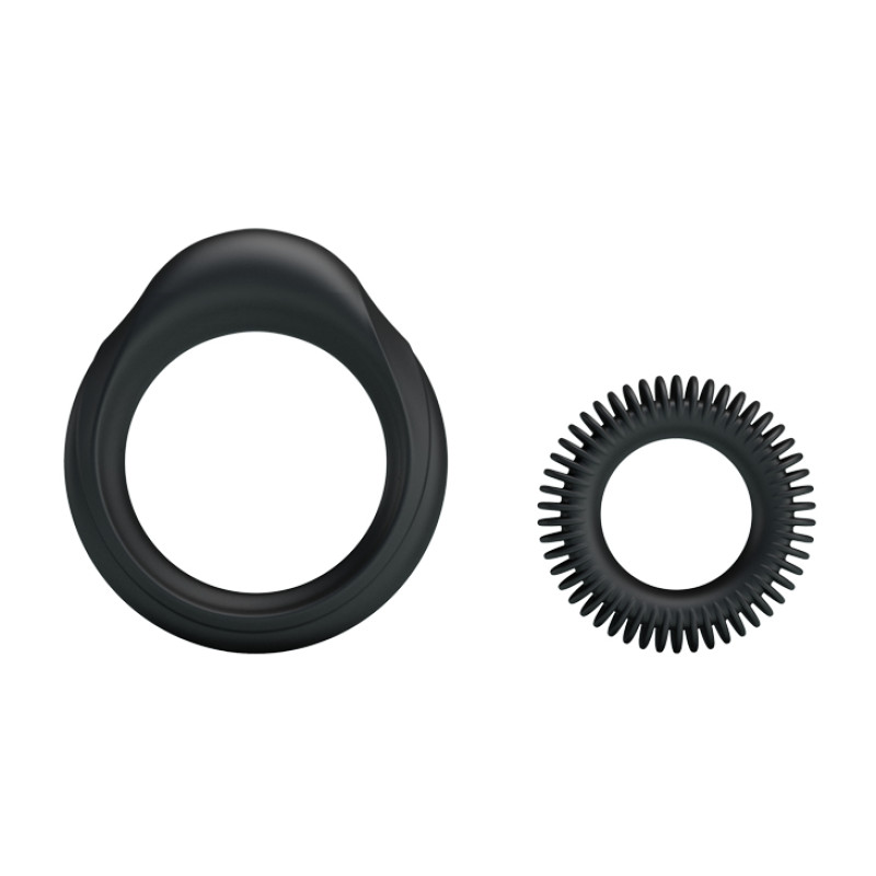 Эрекционные кольца LyBaile Ring Manhood 2x Rings Черные Эрекционные кольца LyBaile Ring Manhood 2x Rings Черные