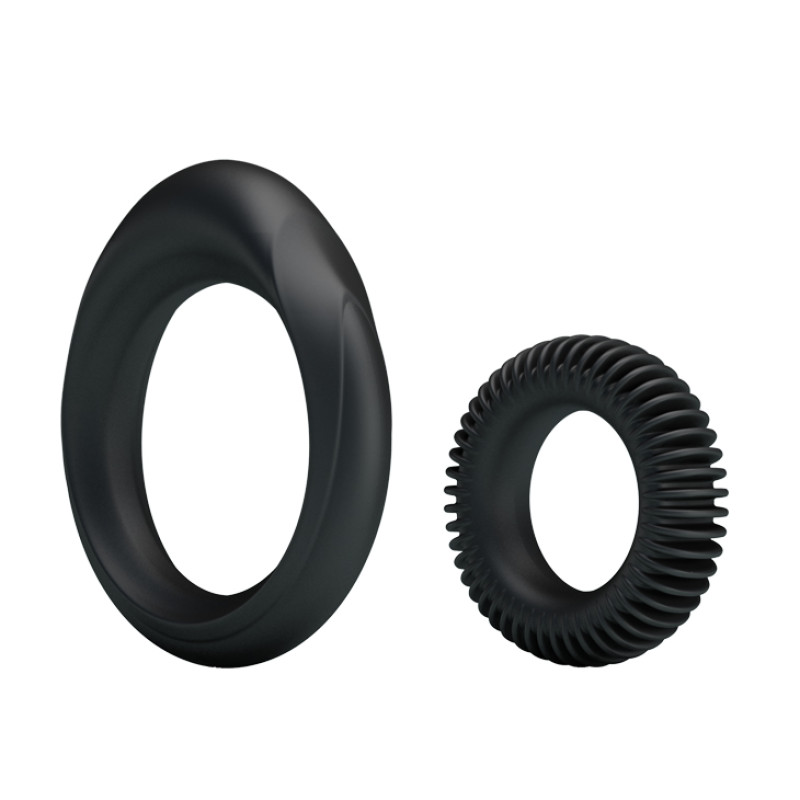 Эрекционные кольца LyBaile Ring Manhood 2x Rings Черные Эрекционные кольца LyBaile Ring Manhood 2x Rings Черные
