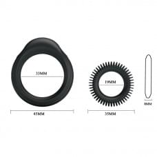 Эрекционные кольца LyBaile Ring Manhood 2x Rings Черные