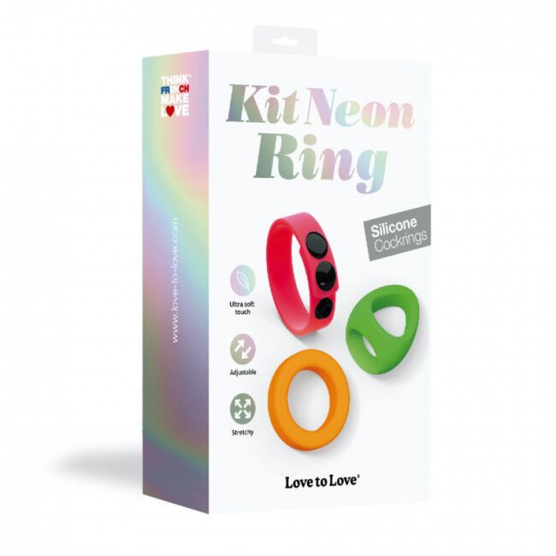 Набір яскравих ерекційних каблучок Love To Love NEON RING KIT