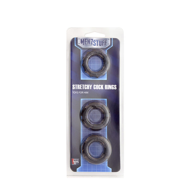 Набор колец Dreamtoys MenzStuff Stretchy Cock Rings Черный Набор колец Dreamtoys MenzStuff Stretchy Cock Rings Черный