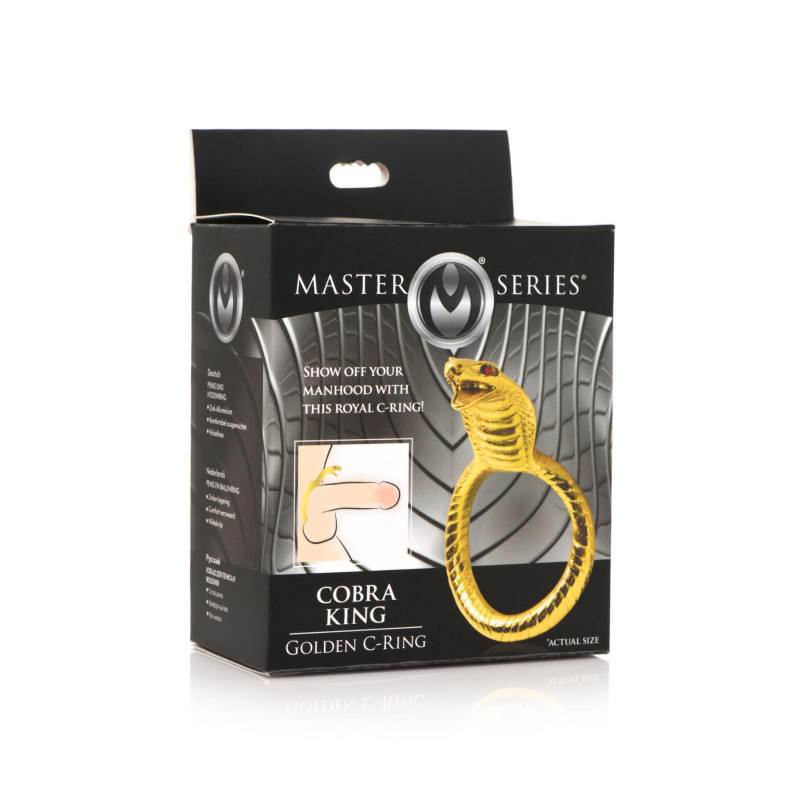 Эрекционное кольцо с головой кобры Master Series: Cobra King Golden Cock Ring Эрекционное кольцо с головой кобры Master Series: Cobra King Golden Cock Ring