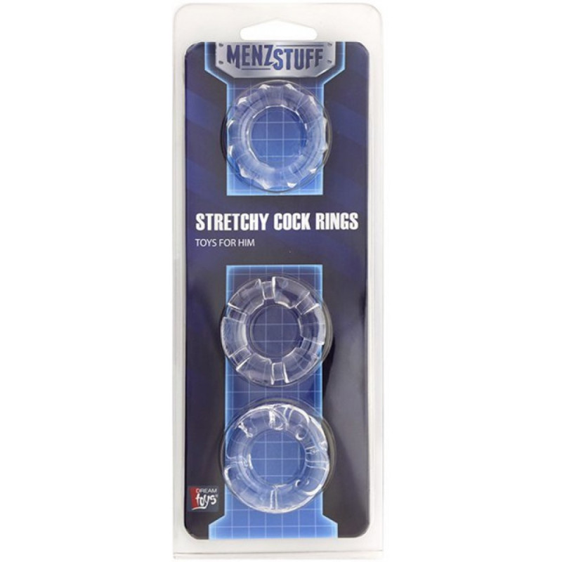 Кольцо Dreamtoys MenzStuff Stretchy cock rings Прозрачное Кольцо Dreamtoys MenzStuff Stretchy cock rings Прозрачное