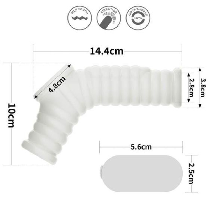 Насадка на член LoveToy Vibrating Wave Knights Ring With Scrotum Sleeve White Насадка на член LoveToy Vibrating Wave Knights Ring With Scrotum Sleeve White