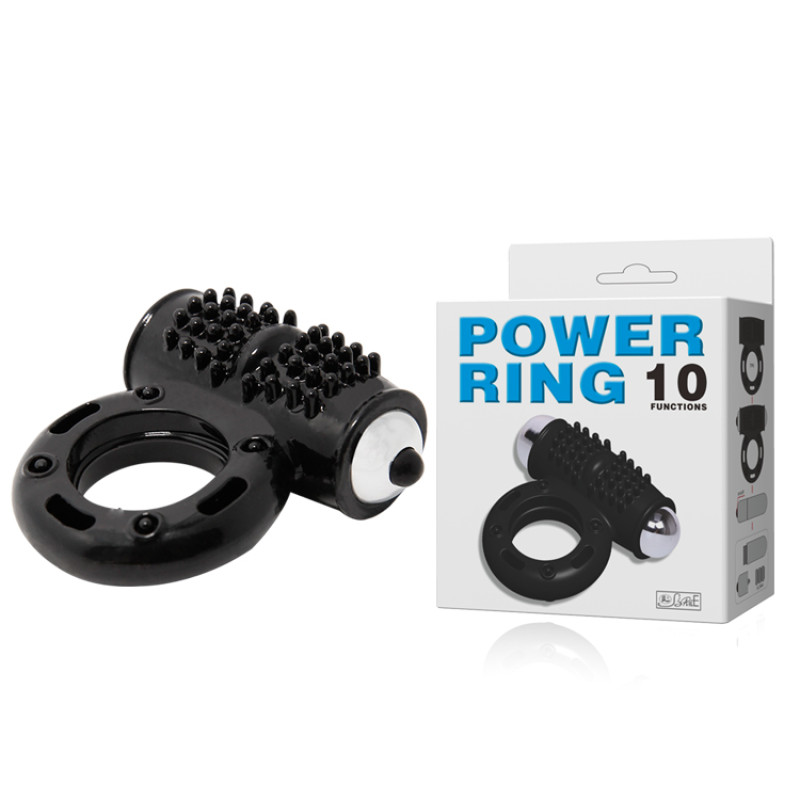 Ерекційне кільце LyBaile Power Ring 10-functions Чорне Ерекційне кільце LyBaile Power Ring 10-functions Чорне