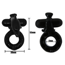 Эрекционное кольцо LyBaile Sweet Ring Black with Dolphin