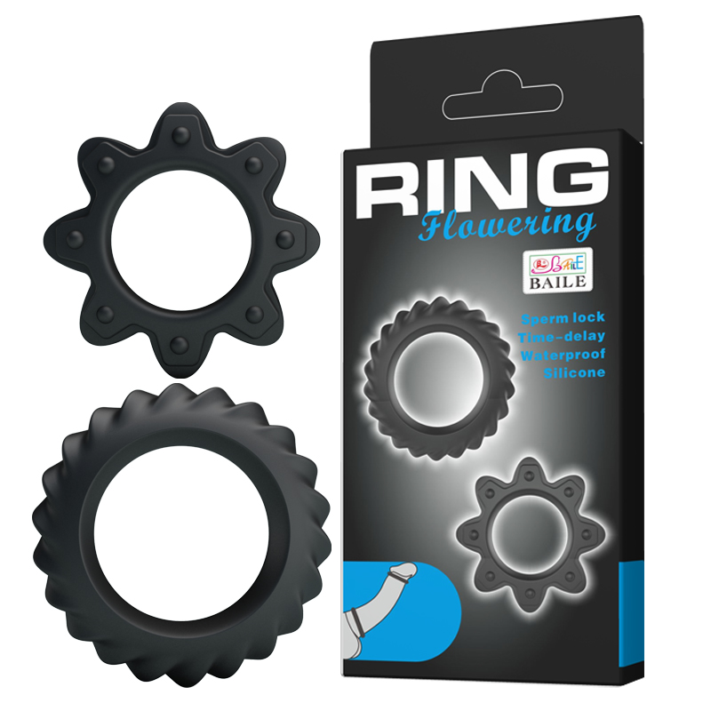 Эрекционные кольца LyBaile Ring Flowering 2x Rings Черные Эрекционные кольца LyBaile Ring Flowering 2x Rings Черные