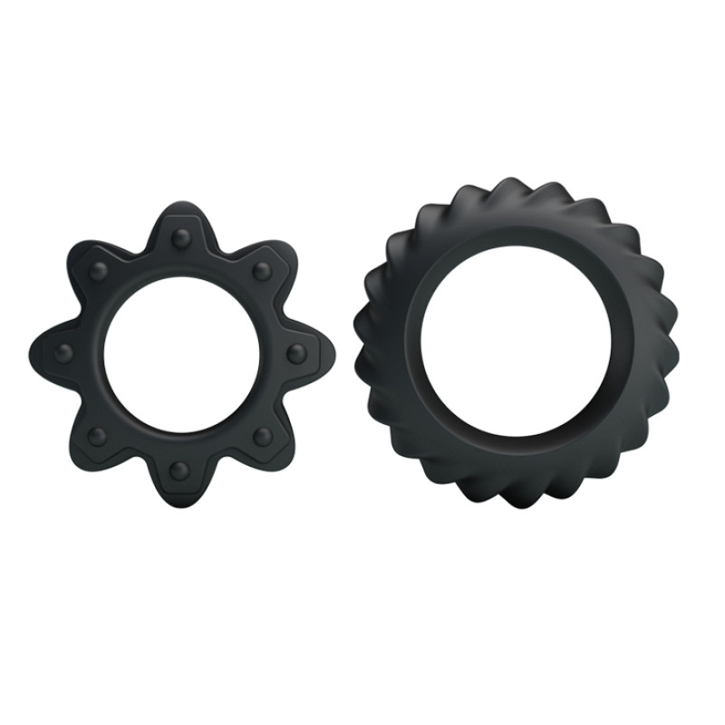 Эрекционные кольца LyBaile Ring Flowering 2x Rings Черные Эрекционные кольца LyBaile Ring Flowering 2x Rings Черные
