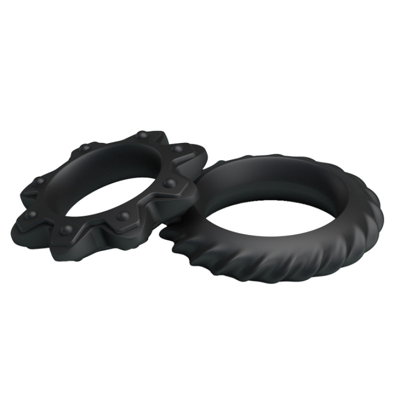 Эрекционные кольца LyBaile Ring Flowering 2x Rings Черные Эрекционные кольца LyBaile Ring Flowering 2x Rings Черные