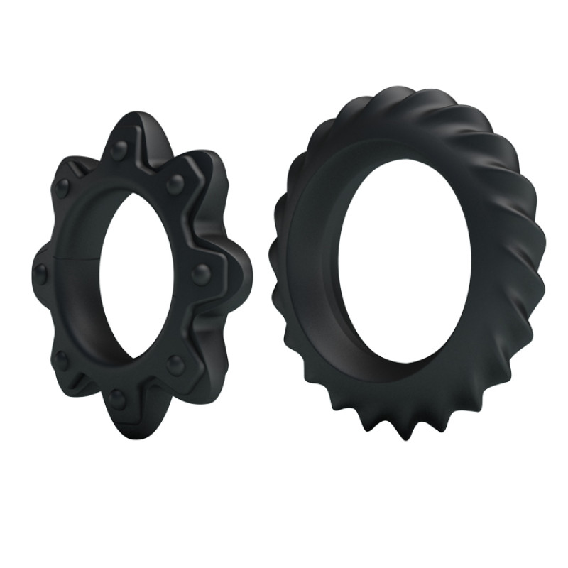 Эрекционные кольца LyBaile Ring Flowering 2x Rings Черные Эрекционные кольца LyBaile Ring Flowering 2x Rings Черные
