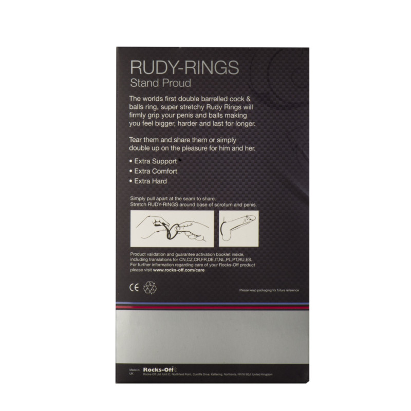 Эрекционное кольцо Rocks Off Rudy-Rings Красное