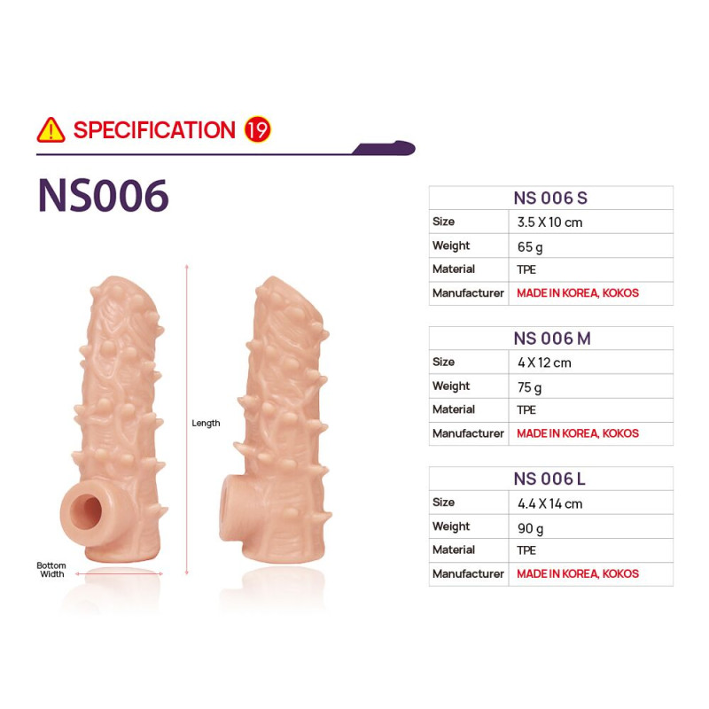 Насадка на член Kokos Nude Sleeve NS 006 M Насадка на член Kokos Nude Sleeve NS 006 M