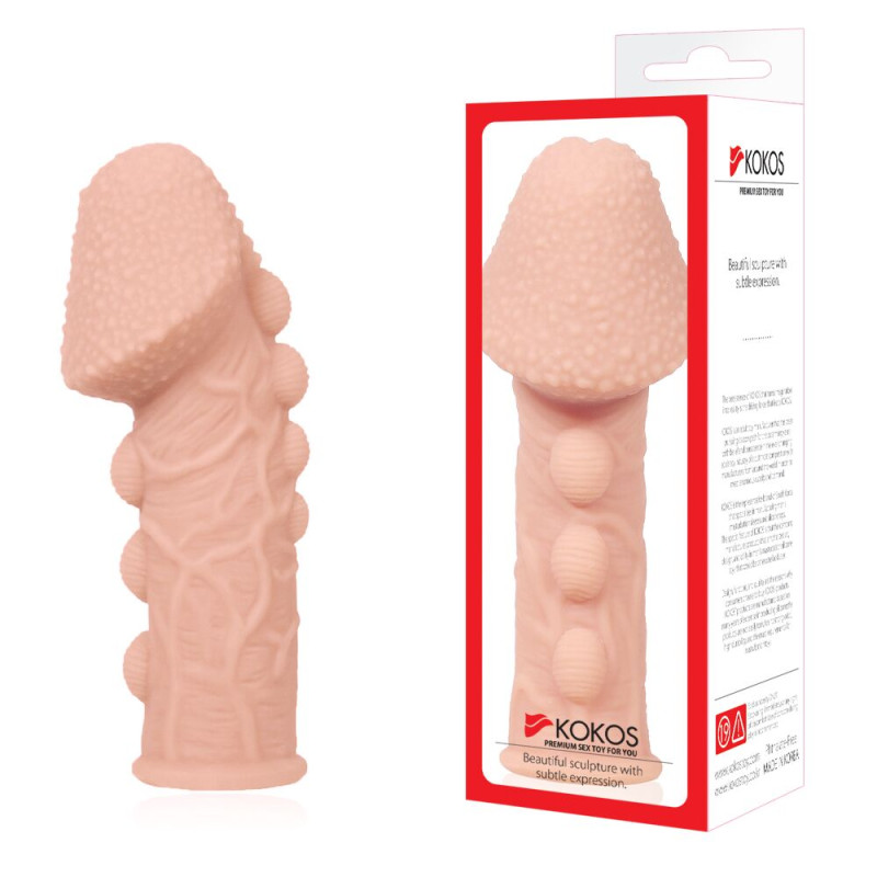 Насадка на член Kokos Extreme Sleeve ES.09 размер M, утолщающая, стимулирующий рельеф Насадка на член Kokos Extreme Sleeve ES.09 размер M, утолщающая, стимулирующий рельеф