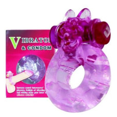 Эрекционное кольцо LyBaile Vibro ring Фиолетовое
