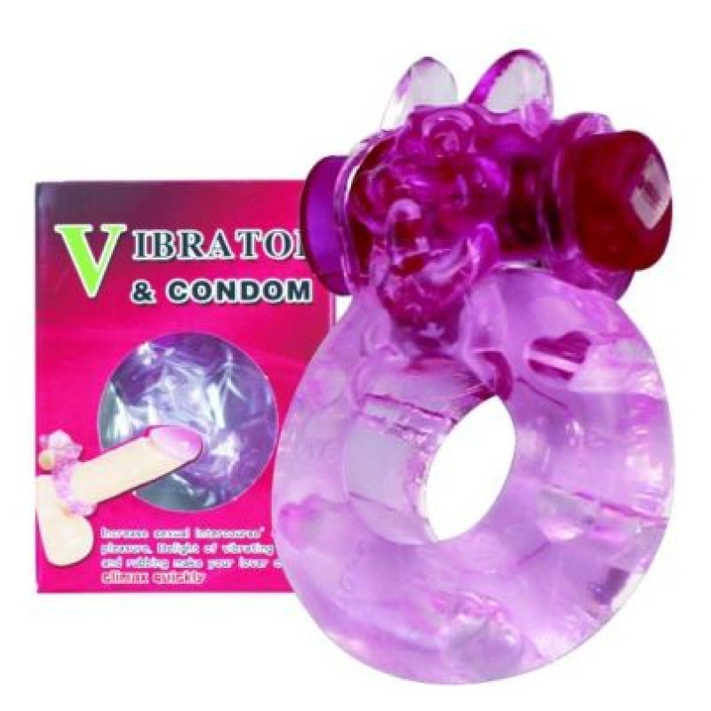 Эрекционное кольцо LyBaile Vibro ring Фиолетовое