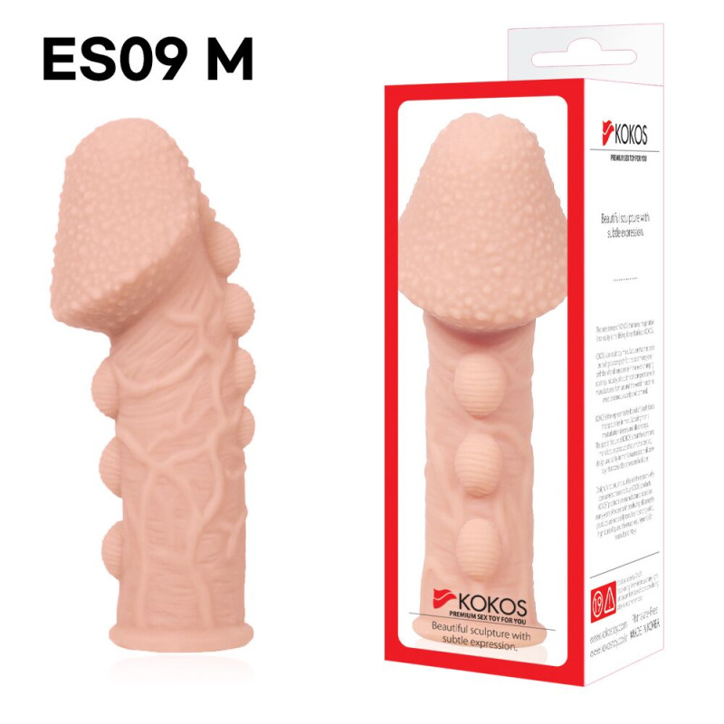 Насадка на член Kokos Extreme Sleeve ES.09 размер M, утолщающая, стимулирующий рельеф Насадка на член Kokos Extreme Sleeve ES.09 размер M, утолщающая, стимулирующий рельеф