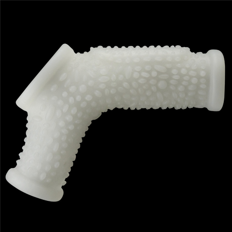 Насадка на член LoveToy Vibrating Drip Knights Ring With Scrotum Sleeve White Насадка на член LoveToy Vibrating Drip Knights Ring With Scrotum Sleeve White