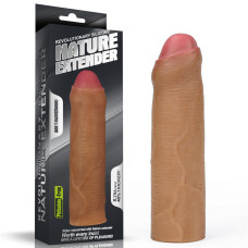 Насадка на член LoveToy Revolutionary Silicone Nature Extender Add 1 Brown 140