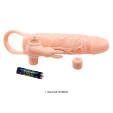 Насадка на член Pretty Love Brave Man Vibro Extension Vibrating Penis Sleeve Flesh