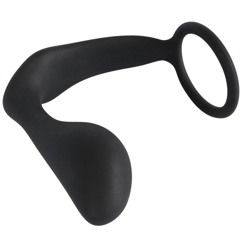 Эрекционное кольцо Black Velvets Ring & Plug Черное Эрекционное кольцо Black Velvets Ring & Plug Черное