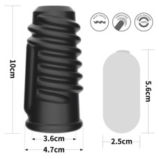 Насадка на член LoveToy Vibrating Spiral Knights Ring Black