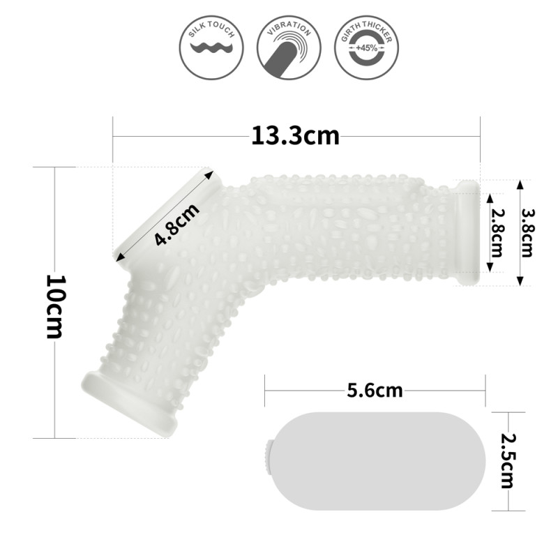 Насадка на член LoveToy Vibrating Drip Knights Ring With Scrotum Sleeve White Насадка на член LoveToy Vibrating Drip Knights Ring With Scrotum Sleeve White