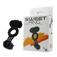 Ерекційне кільце LyBaile Sweet Ring Vibrating Чорне BI0505