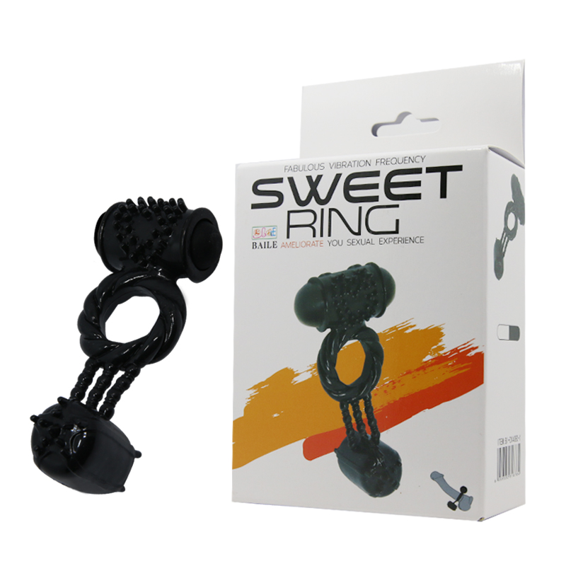 Ерекційне кільце LyBaile Sweet Ring Vibrating Чорне BI0505