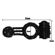 Ерекційне кільце LyBaile Sweet Ring Vibrating Чорне BI0505