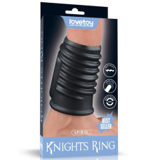 Насадка на член LoveToy Vibrating Spiral Knights Ring Black