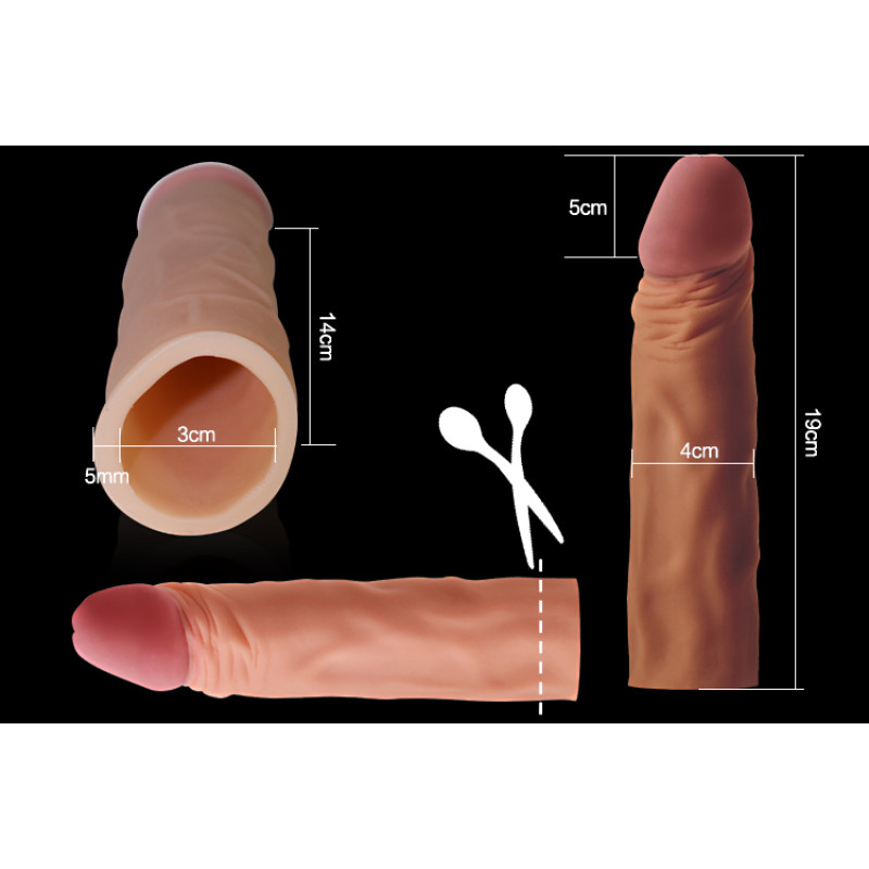 Насадка на член LoveToy Pleasure X-Tender Add 2 Телесная LV1053