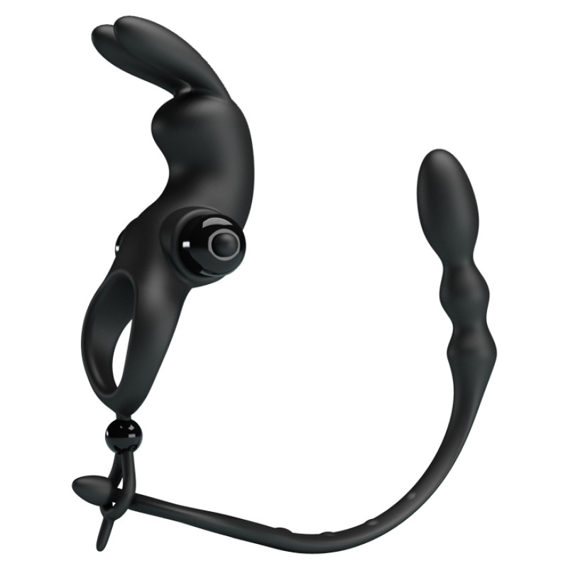 Насадка на член Pretty Love Vibration Penis Sleeve V Черная Насадка на член Pretty Love Vibration Penis Sleeve V Черная