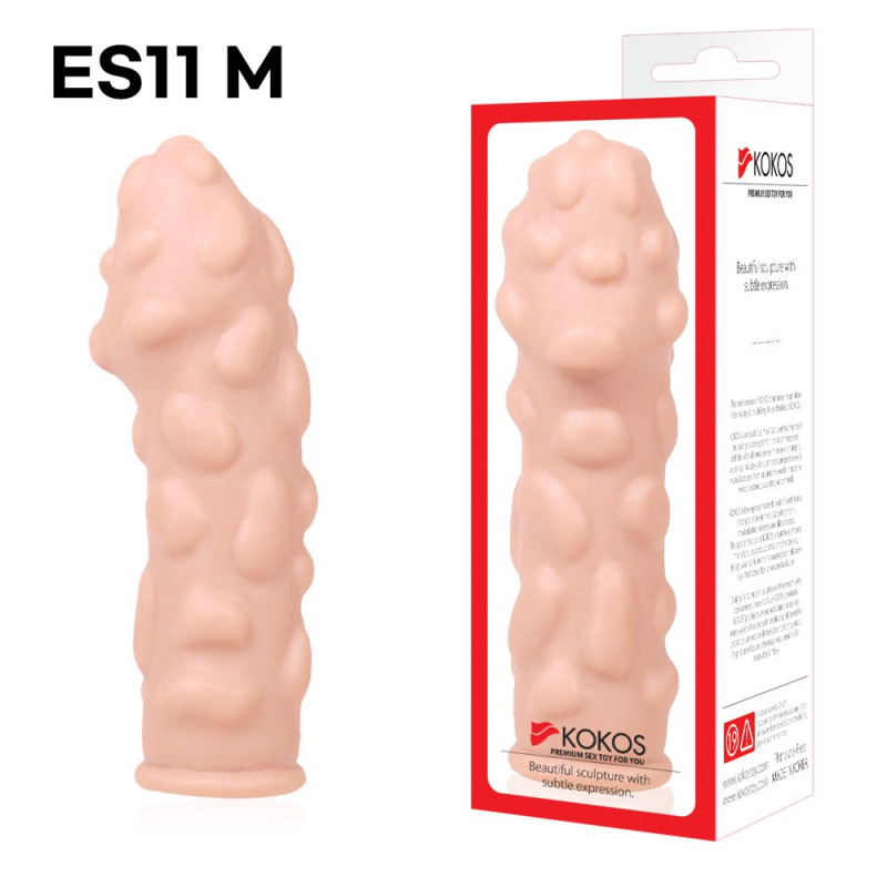 Насадка на член Kokos Extreme Sleeve ES.11 размер M, утолщающая, стимулирующий рельеф Насадка на член Kokos Extreme Sleeve ES.11 размер M, утолщающая, стимулирующий рельеф