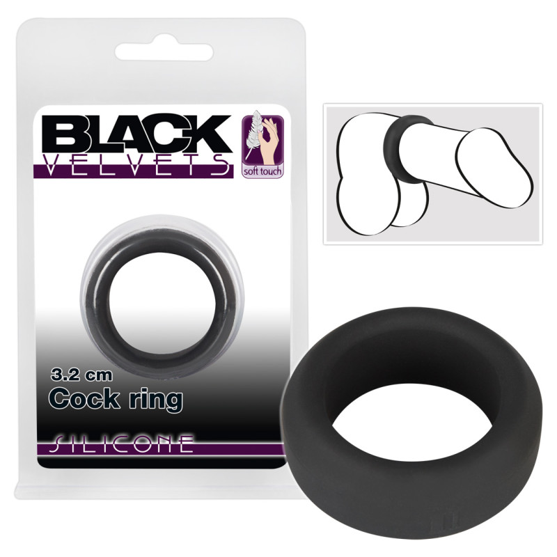 Эрекционное кольцо Black Velvets Cock Ring, 3.2 см Эрекционное кольцо Black Velvets Cock Ring, 3.2 см