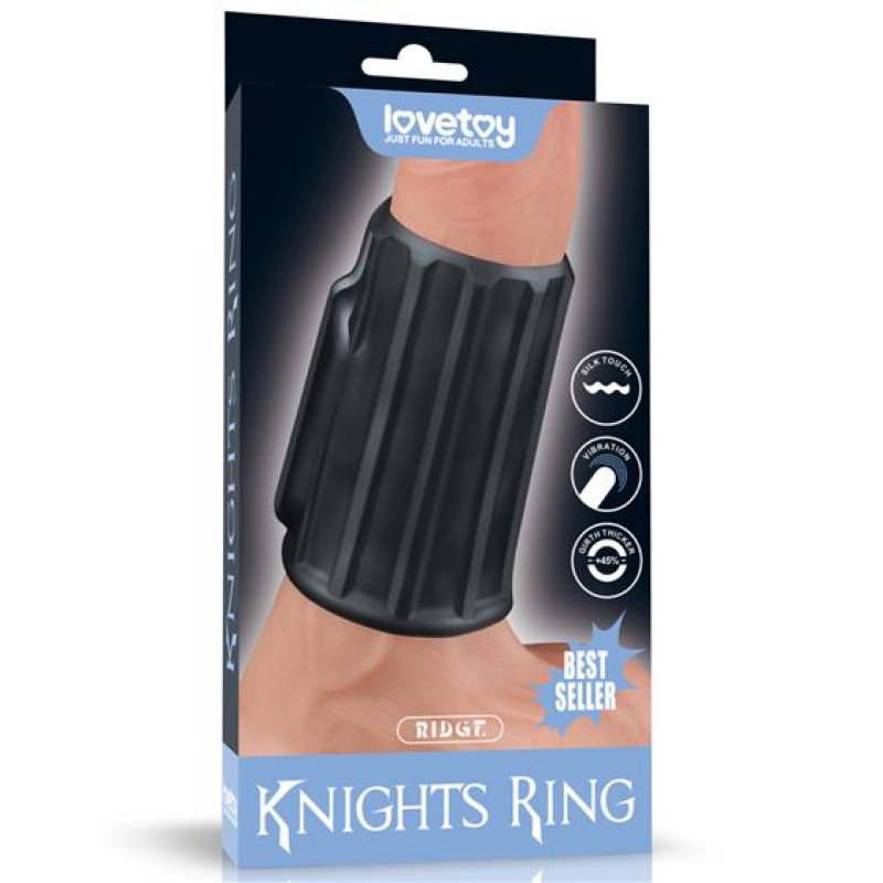 Насадка на член LoveToy Vibrating Ridge Knights Ring Black Насадка на член LoveToy Vibrating Ridge Knights Ring Black