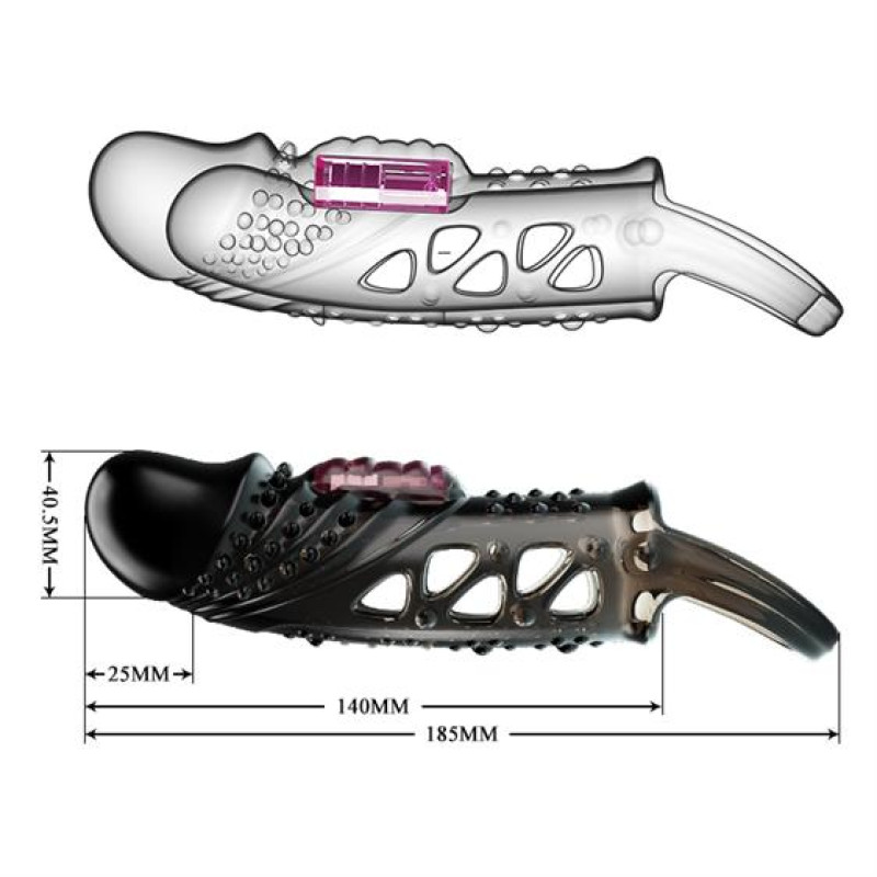 Насадка на член Pretty Love Cecelia Vibrating Penis Sleeve Black Насадка на член Pretty Love Cecelia Vibrating Penis Sleeve Black