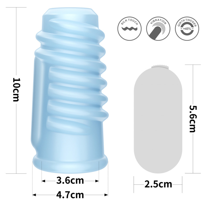 Насадка на член LoveToy Vibrating Spiral Knights Ring Blue