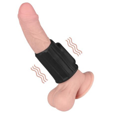 Насадка на член LoveToy Vibrating Ridge Knights Ring Black