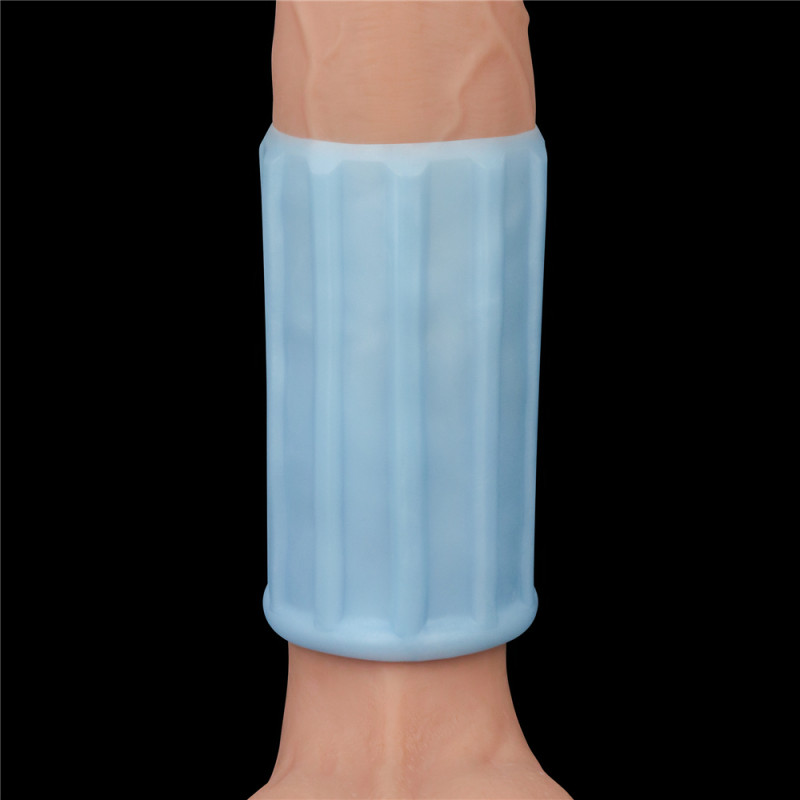 Насадка на член LoveToy Vibrating Ridge Knights Ring Blue