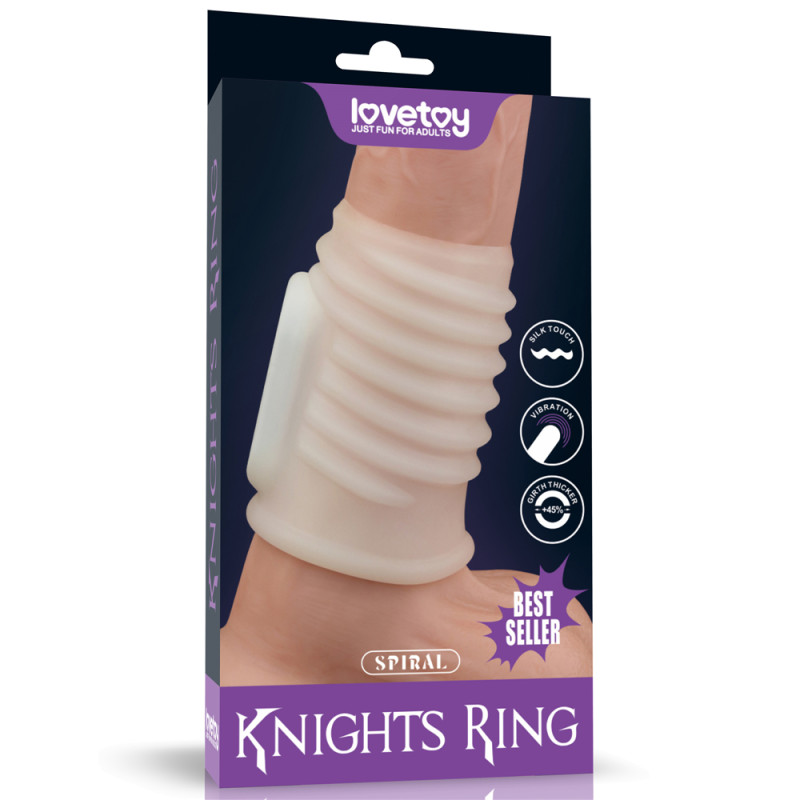 Насадка на член LoveToy Vibrating Spiral Knights Ring White Насадка на член LoveToy Vibrating Spiral Knights Ring White