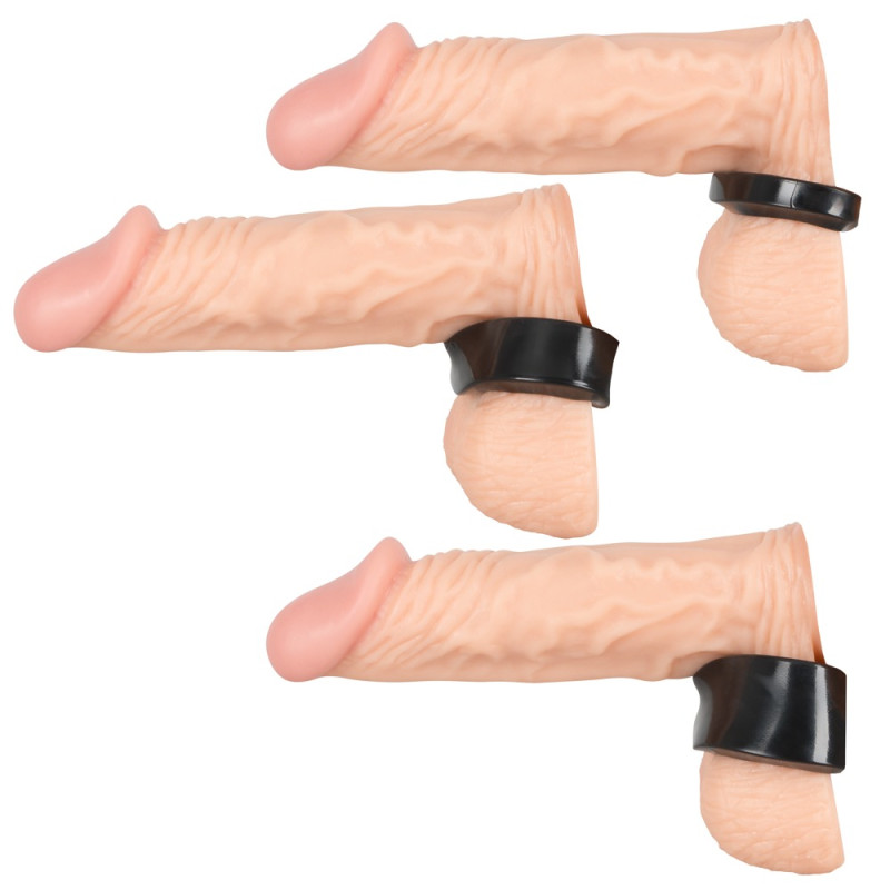 Эрекционные кольца Rebel Ball Stretching Kit Черные Эрекционные кольца Rebel Ball Stretching Kit Черные