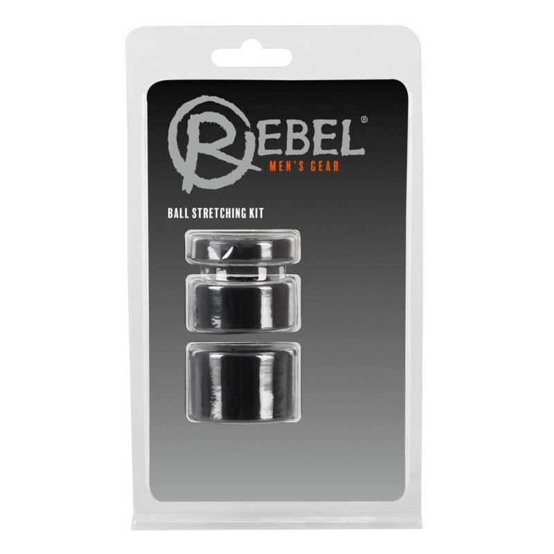 Эрекционные кольца Rebel Ball Stretching Kit Черные Эрекционные кольца Rebel Ball Stretching Kit Черные