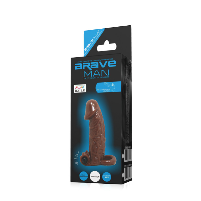 Насадка на член LyBaile Brave men Vibro Penis Sleeve Тілесна BI0510 Насадка на член LyBaile Brave men Vibro Penis Sleeve Тілесна BI0510