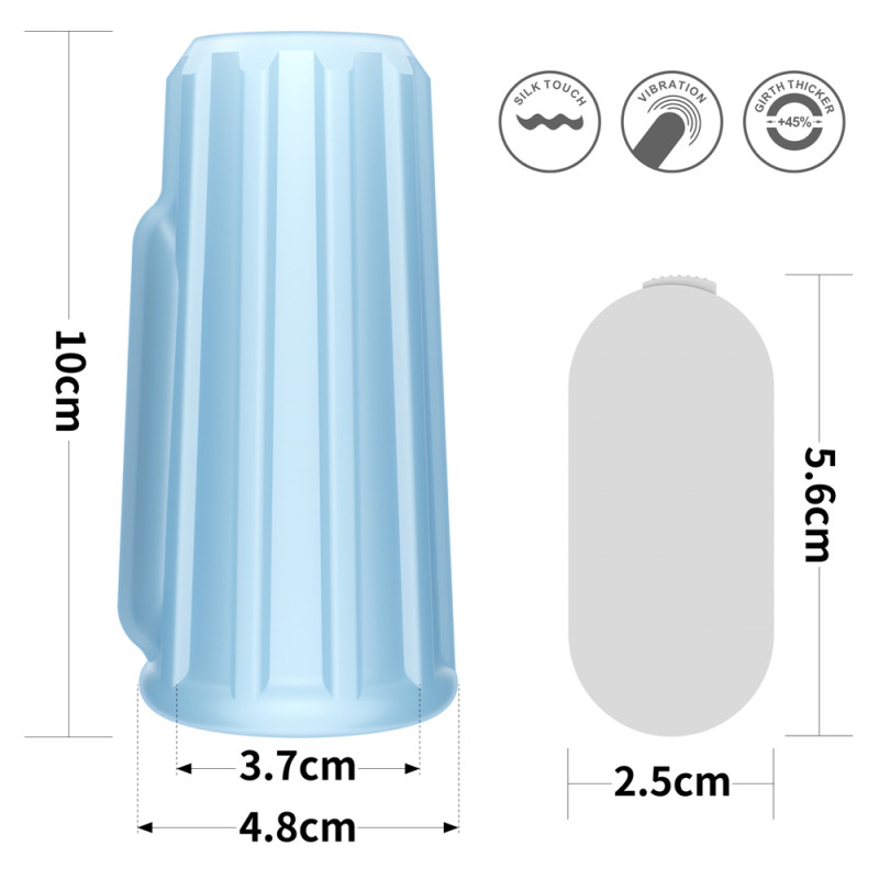 Насадка на член LoveToy Vibrating Ridge Knights Ring Blue