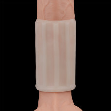 Насадка на член LoveToy Vibrating Ridge Knights Ring White