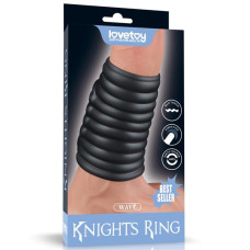 Насадка на член LoveToy Vibrating Wave Knights Ring Black