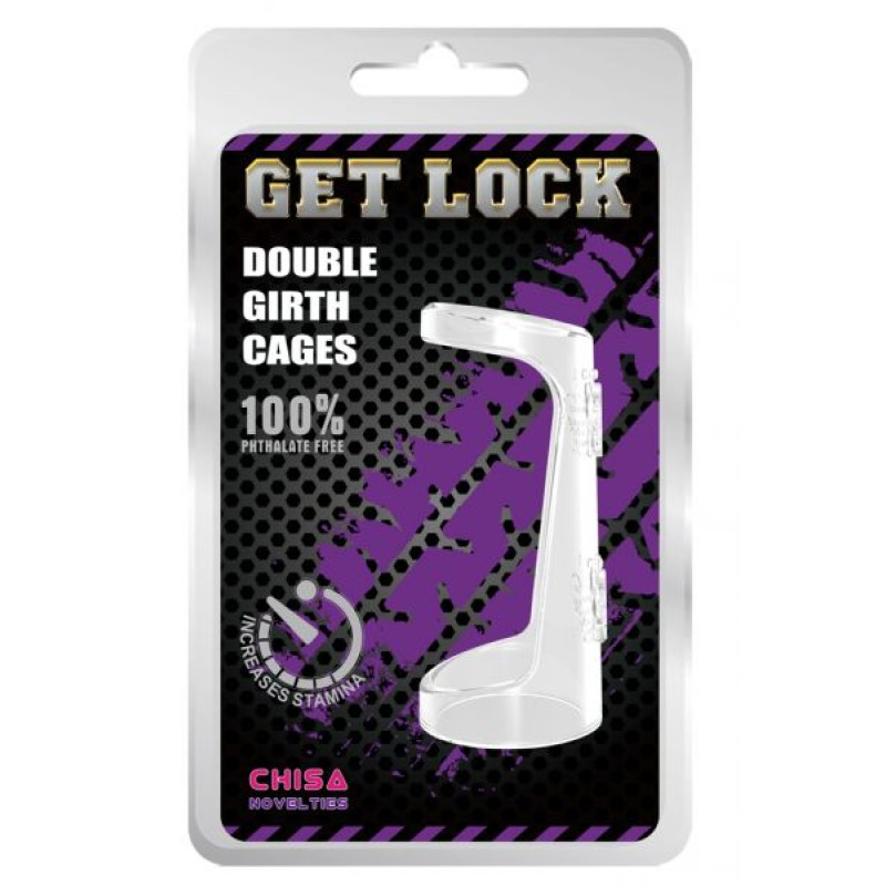Эрекционное кольцо Chisa Double Girth Cages Прозрачное Эрекционное кольцо Chisa Double Girth Cages Прозрачное