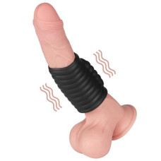 Насадка на член LoveToy Vibrating Wave Knights Ring Black