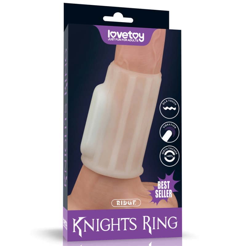 Насадка на член LoveToy Vibrating Ridge Knights Ring White Насадка на член LoveToy Vibrating Ridge Knights Ring White
